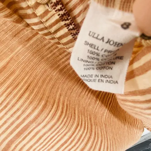 Ulla Johnson NEW Fiora Striped Shirt Dress Medium Sz 8 Beige Tan Brown Feminine