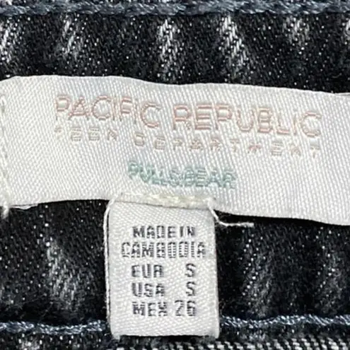 Pacific Republic Black Pleated High Waist Mini Denim A