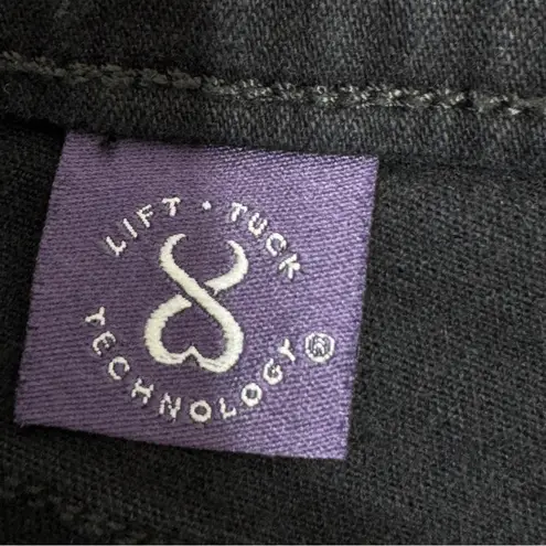 NYDJ Petite Rhinestone Pocket Straight Leg Slimming Jeans Black 2P