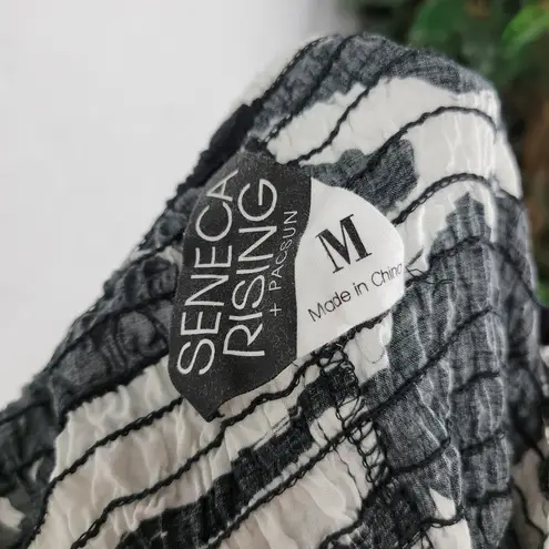 Seneca Rising + Pacsun Womens Dress Size M Black White Strapless Tribal Hi