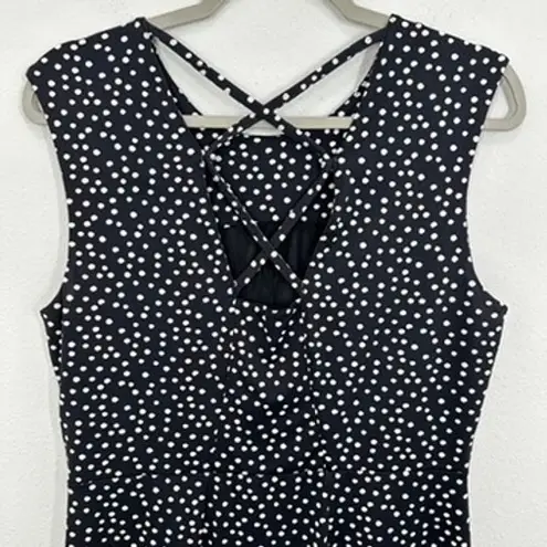 Title Nine Black and White Polka Dot Dress Sleeveless Fit & Flare Athletic Dress
