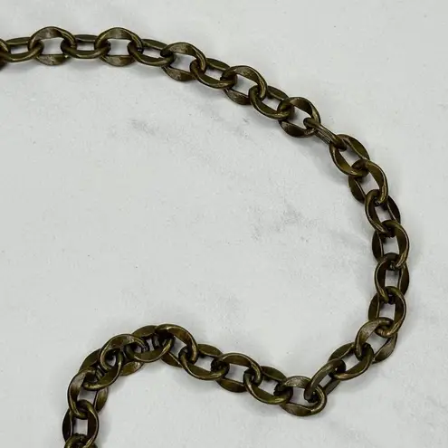 Y2K Chunky Blue Studded Flower Gold Chain Belt β¨