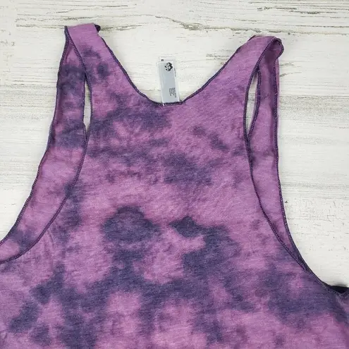 American Apparel NWOT  50/50 Custom Purple Bleach Tie Dye Crinkle Tank Top XS