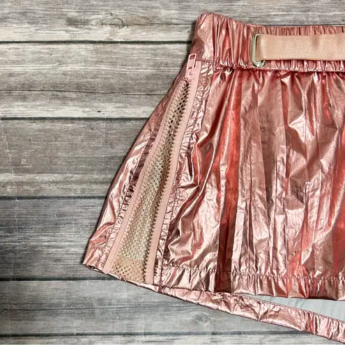 Beach Riot Sport Rose Gold Elastic Waistband Zipper Mesh Inserts Shorts Small