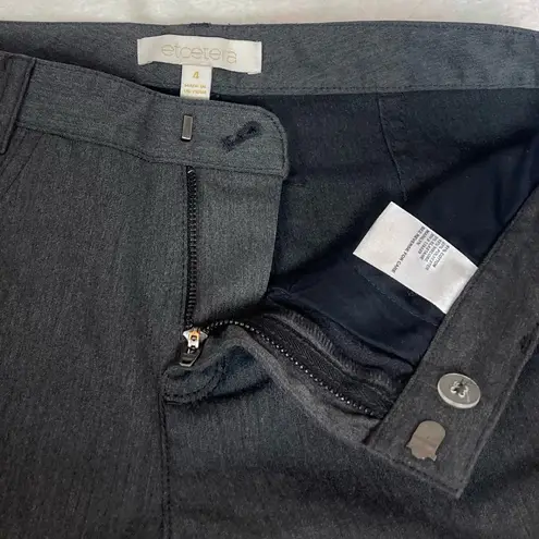 Etcetera Marilyn Solid Gray Mid Rise Skinny Pants Chino Size 4 Stretchy Pockets