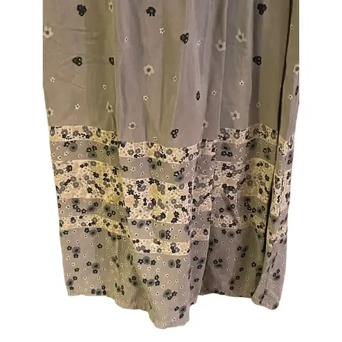 Jessica Holbrook Womens Maxi Skirt Floral Modest Light Gray Medium