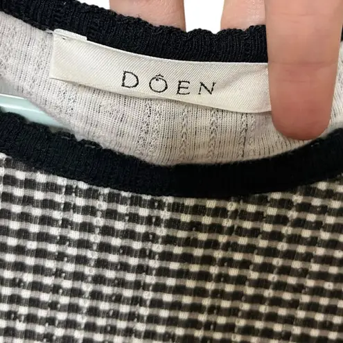 DOEN Carmen La Maddalena Dress Women’s Size Large Gingham Black White Cotton