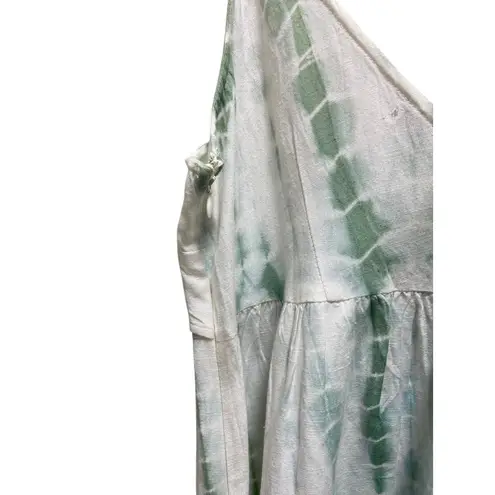 Attic Salt Tie Dye Babydoll Flax Sun Dress Green Size L Beach Boho Summer Cute Size L