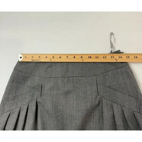 Lafayette 148  Women's Pleated Pockets Skirt A-Line Side Zipper Gray Size 4