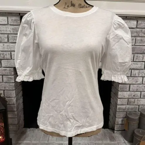 Rails  Laurel Top in White Eyelet Puff Sleeve Blouse Size XS