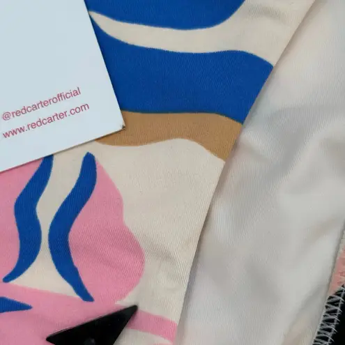 Red Carter Bikini Bottoms Size Medium Tropical Leaf Print HighRise Moonstone NWT