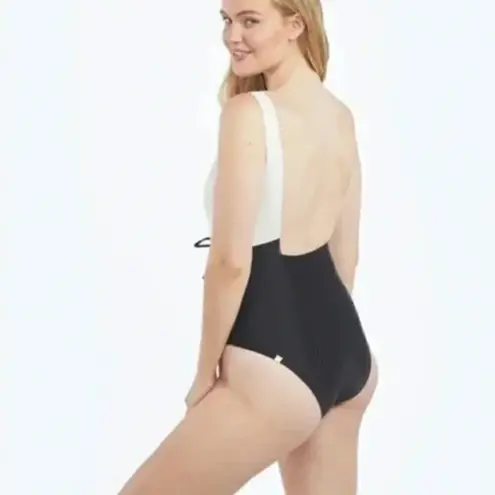 Summersalt Tie Waist Backflip 6 White Black Colorblock One Piece Swimsuit