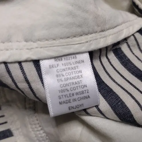 Michael Stars Stripe Linen Shorts with Rope Belt