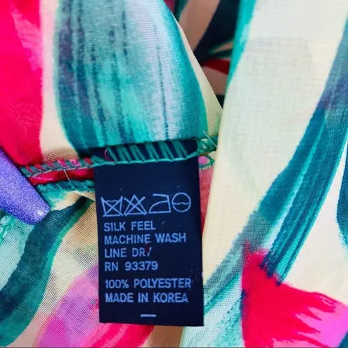 Floral Women’s Scarf Shawl Sheer Yellow Pink Red Green Yellow