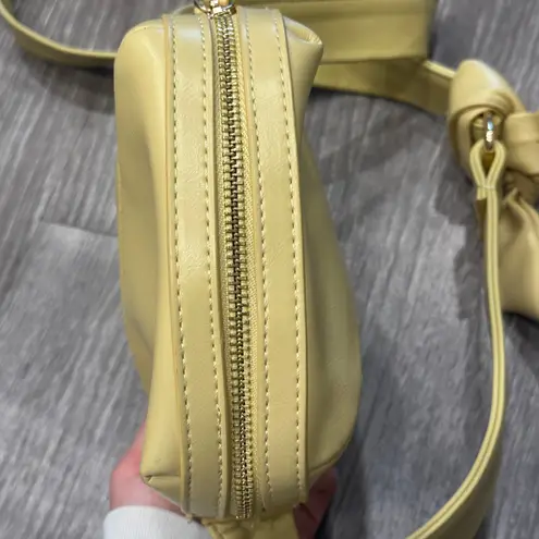 Maeve by Anthropologie Butter Yellow Geometric Boxy Crossbody Bag Faux Leather