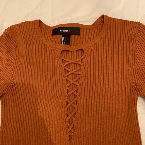 Forever 21 Rust Crop Sweater 