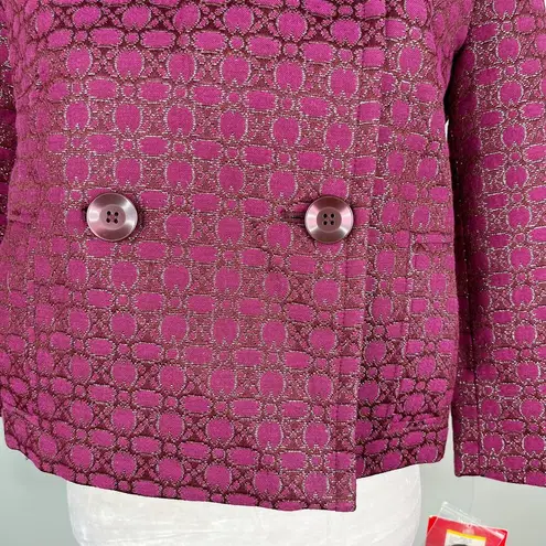 Isaac Mizrahi  Target Blazer 10 Scarlet Bloom Crop Pockets Textured New