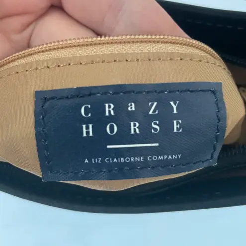 CRAZY HORSE x Liz Claiborne Fleur-de-lis Shoulder Bag- Black and Multicolored