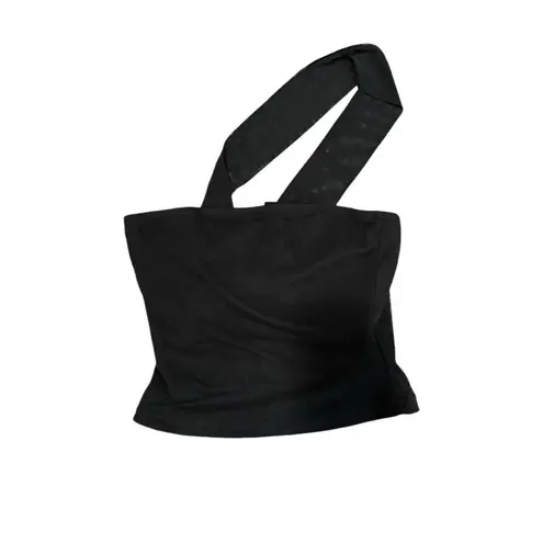 Cider Together For(never) Cropped Mesh Scarf Black Top XXS