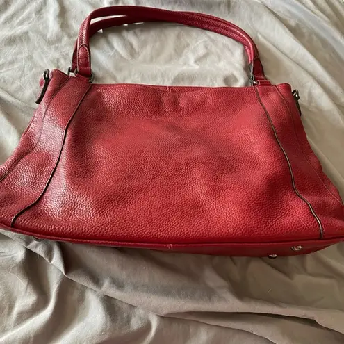 Over Earth leather burgundy bag, EUC, missing crossbody strap Red