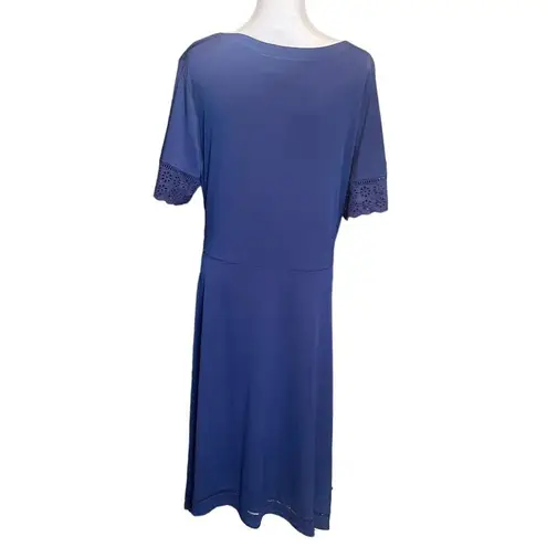 Rafaella Navy Blue Tie Waist Maxi Dress - Size XL