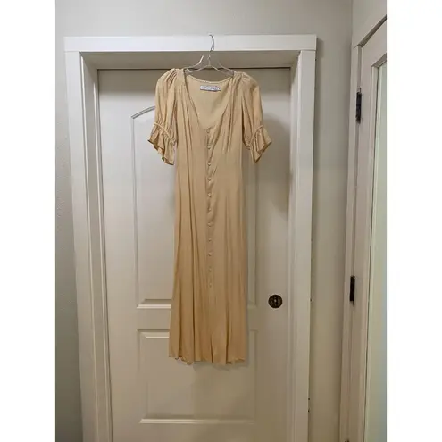 Christy Dawn Lennon Dress Womens XS Butterscotch Puff Sleeve Midi Boho Peasant
