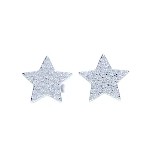 Boutique Unisex Star Stud Earrings, 14k Gold Filled Pave Sparkly Jewelry