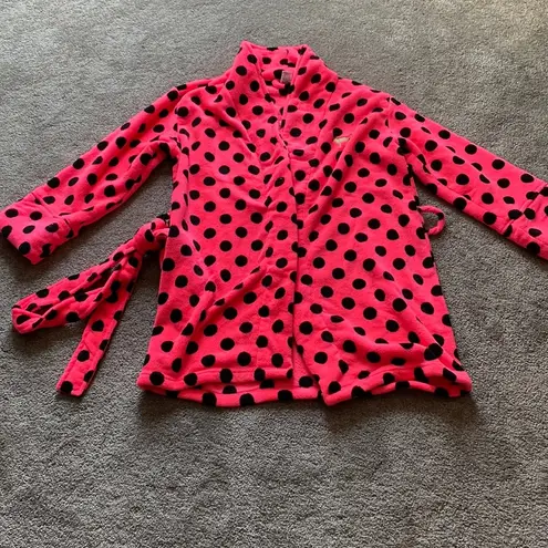 PINK - Victoria's Secret Pink VS Polka Dot Fleece Robe SIZE XS/S