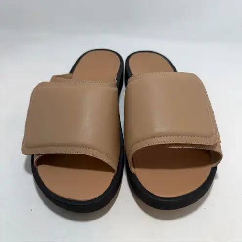 Abeo Paige platform leather slide sandals womens size US 11 tan comfort NEW