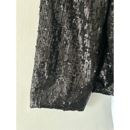 Lucky Brand  Women's Black Sequin Lined Blazer Jacket L Large New $169