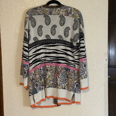 Anthropologie  S Bicolage Mixed Print Cardigan Patchwork Multi Paisley Zebra thumbnail 7