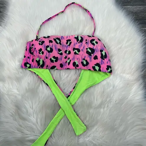 Calzedonia Cobey Pink Cheetah Print Bandeau Bikini Top