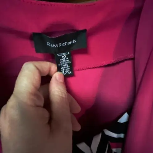 R & M Richards Dress and Jacket Set - Black and White Print - Size 10