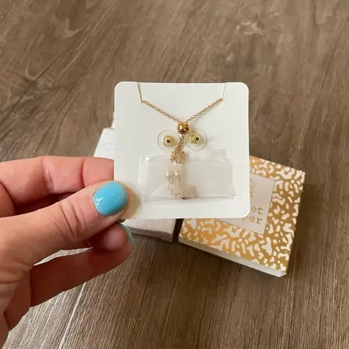 Violet Harper Morgan Gold beaded bracelet and earrings set NEW in packaging