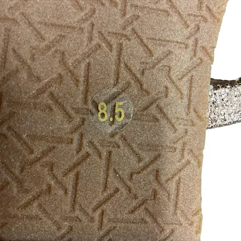 Jewel Badgley Mischka Anthropologie Helena Flat Sandal Size 8.5 Rose Gold NWB Pink