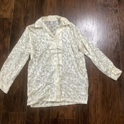 Vintage Starry Nites 2 pc Blouse Set White Size 8