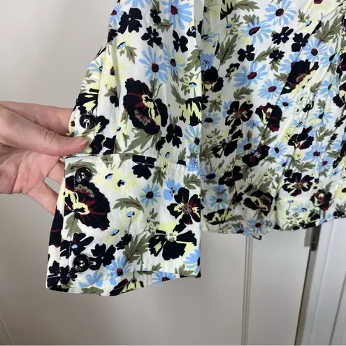 Ganni Printed Crepe Blouse Meadow Egret size 34 or US 2 quiet Luxury bohemian