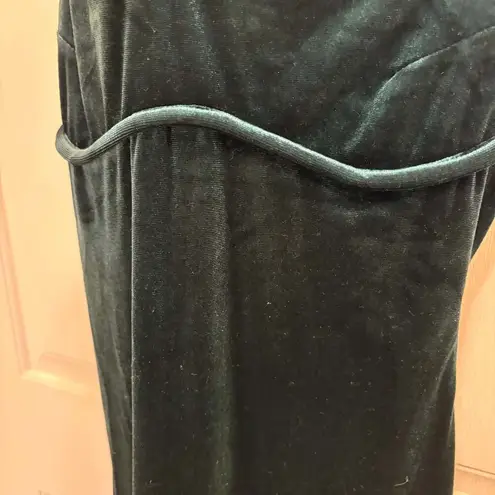 Emerald Green Velvet Babydoll Empire Waist Formal Maxi Dress Size M