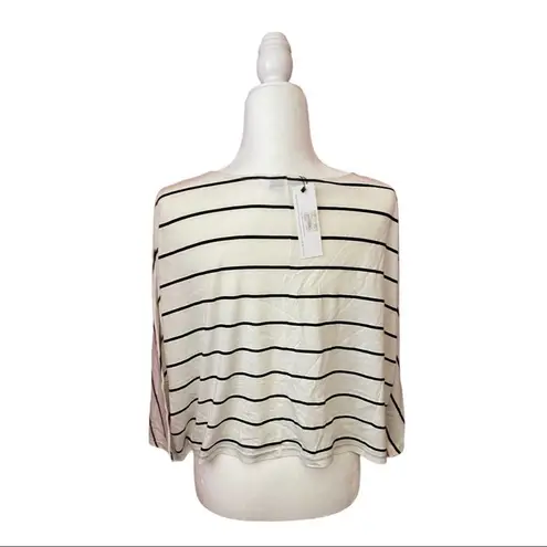 Cupcakes and Cashmere Size S Salcano Top Cropped Boxy White Black Striped Boxy