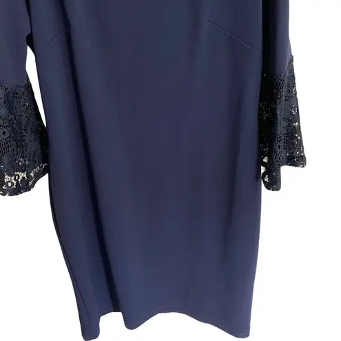 Hope & Harlow Navy Blue Bell Sleeve Dress