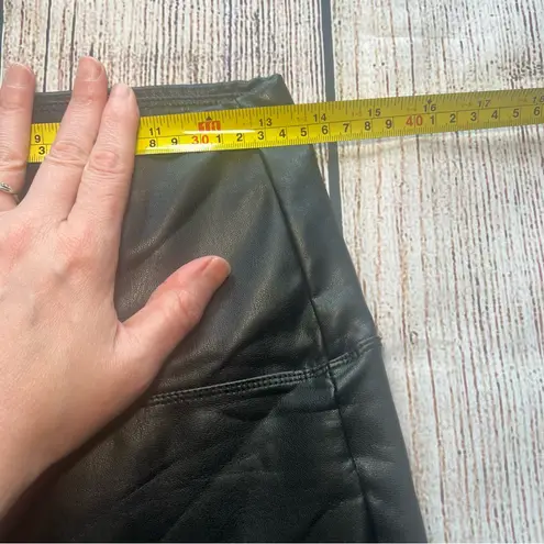 Zenana Outfitters Faux Leather Black High Waist Leggings Pants Womens Size Large Biker
