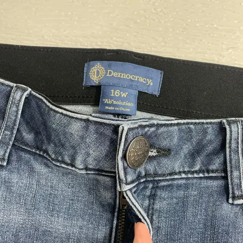 Democracy Women's 16W Ab solution Straight Leg Jeans Medium Wash