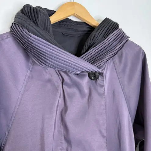 Mycra Pac Now Reversible Pleated Hood Coat – Made in USA Size Small Purple