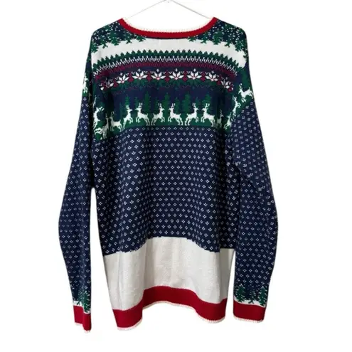 Holiday Time Ugly Christmas Sweater Wolf Knit Holiday Party Office Fantasy 2x