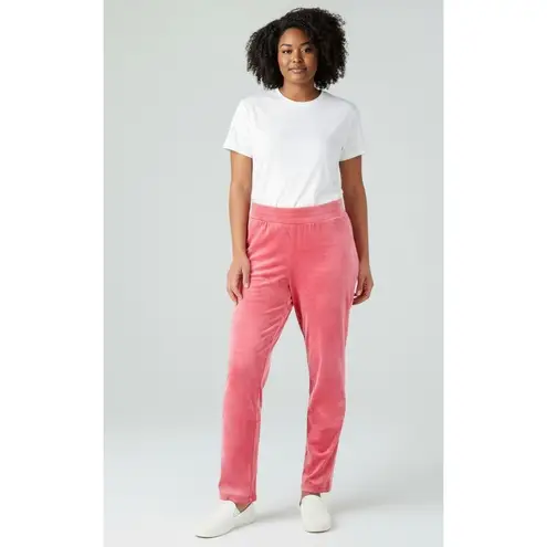 Isaac Mizrahi Womens Lounge Pants Size 1X French Pink Elastic Waist Cozy Casual