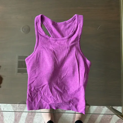 Lululemon LULU PURPLE HIGH NECK EBB TO STREET TANK TOO CROPPED SIZE 4