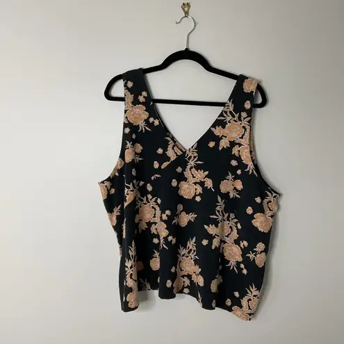 Pact 2 piece set Luxe Jersey Elevated Tank Top/Skirt Black Tan Floral XXXL