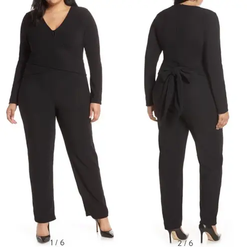 Lost Ink Jumpsuit Tie Back Vneck 4X NWT Black