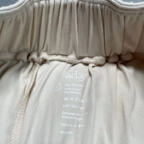 Aday Pants Large Cream Soft Drape Flowy Capsule Travel Comfy Casual Classic