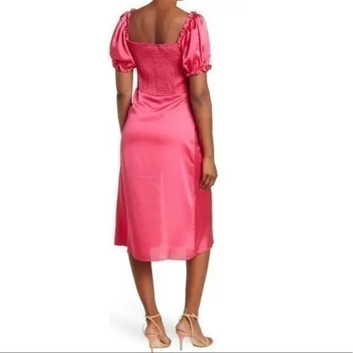 Satin Ruched Dress Pink Size M
